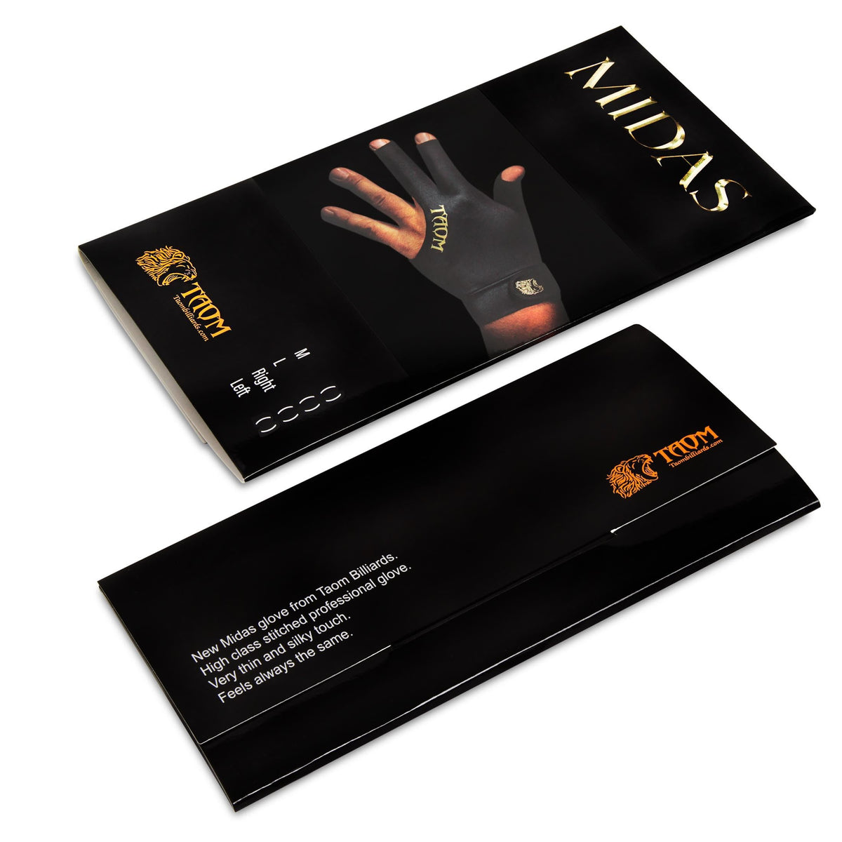 TAOM Midas Ultra Silky Thin Billiards Pool Cue Gloves Right Bridge Glove for Left Handed Player Size Medium (M)
