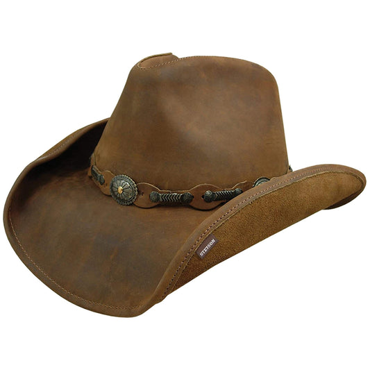 Stetson Roxbury Shapeable Leather Cowboy Western Hat, Rust, X-Large
