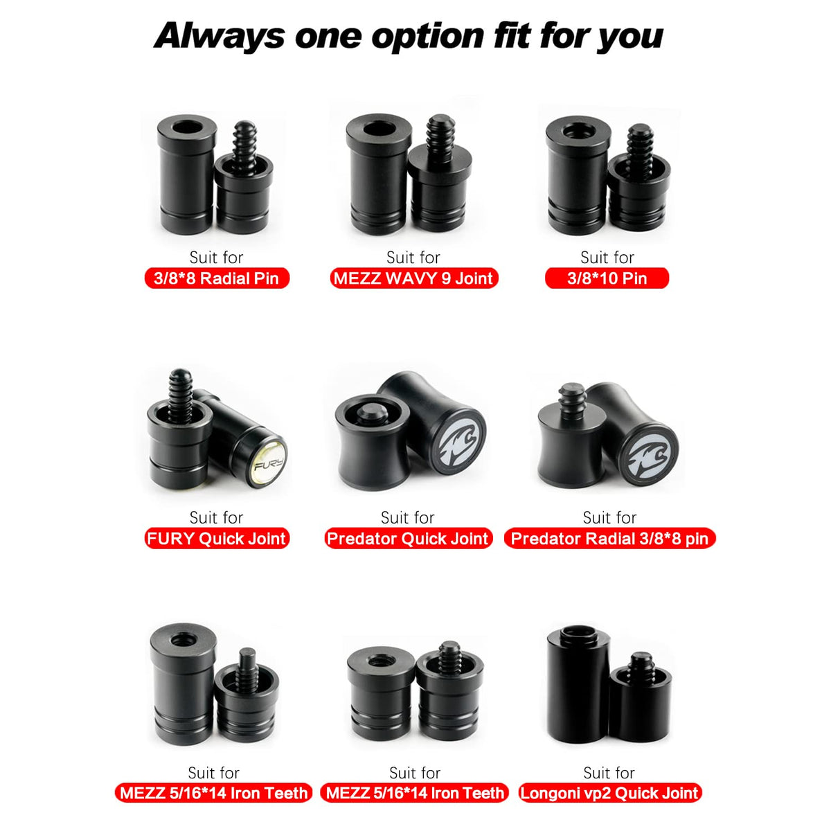 CRICAL Billiard Cue Joint Protectors, Plastic Pool Cue Joint Protector Set, Thread Protector for Shaft and Butt, Protects Joint Pin and Threads (Uni-Loc)