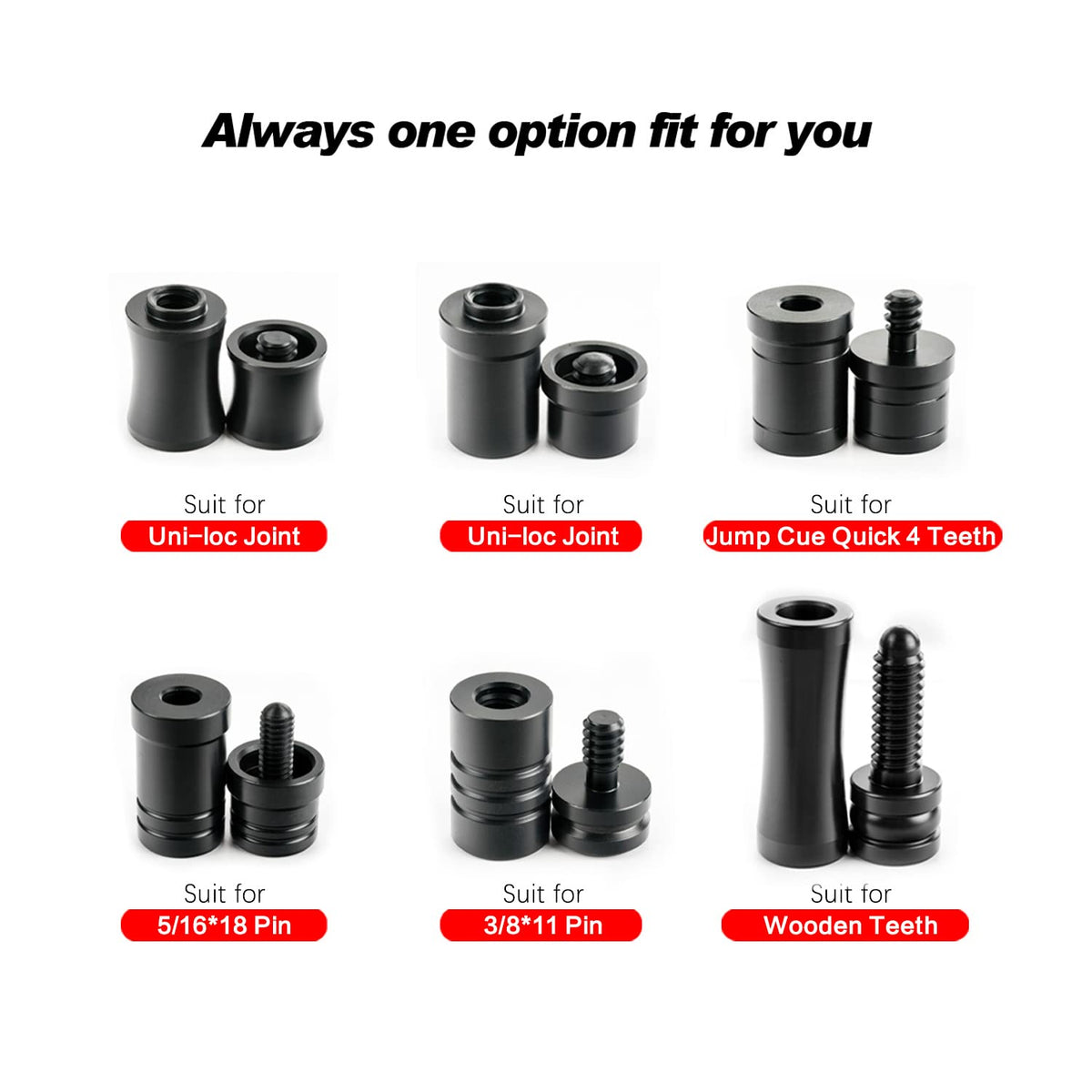 CRICAL Billiard Cue Joint Protectors, Plastic Pool Cue Joint Protector Set, Thread Protector for Shaft and Butt, Protects Joint Pin and Threads (Uni-Loc)