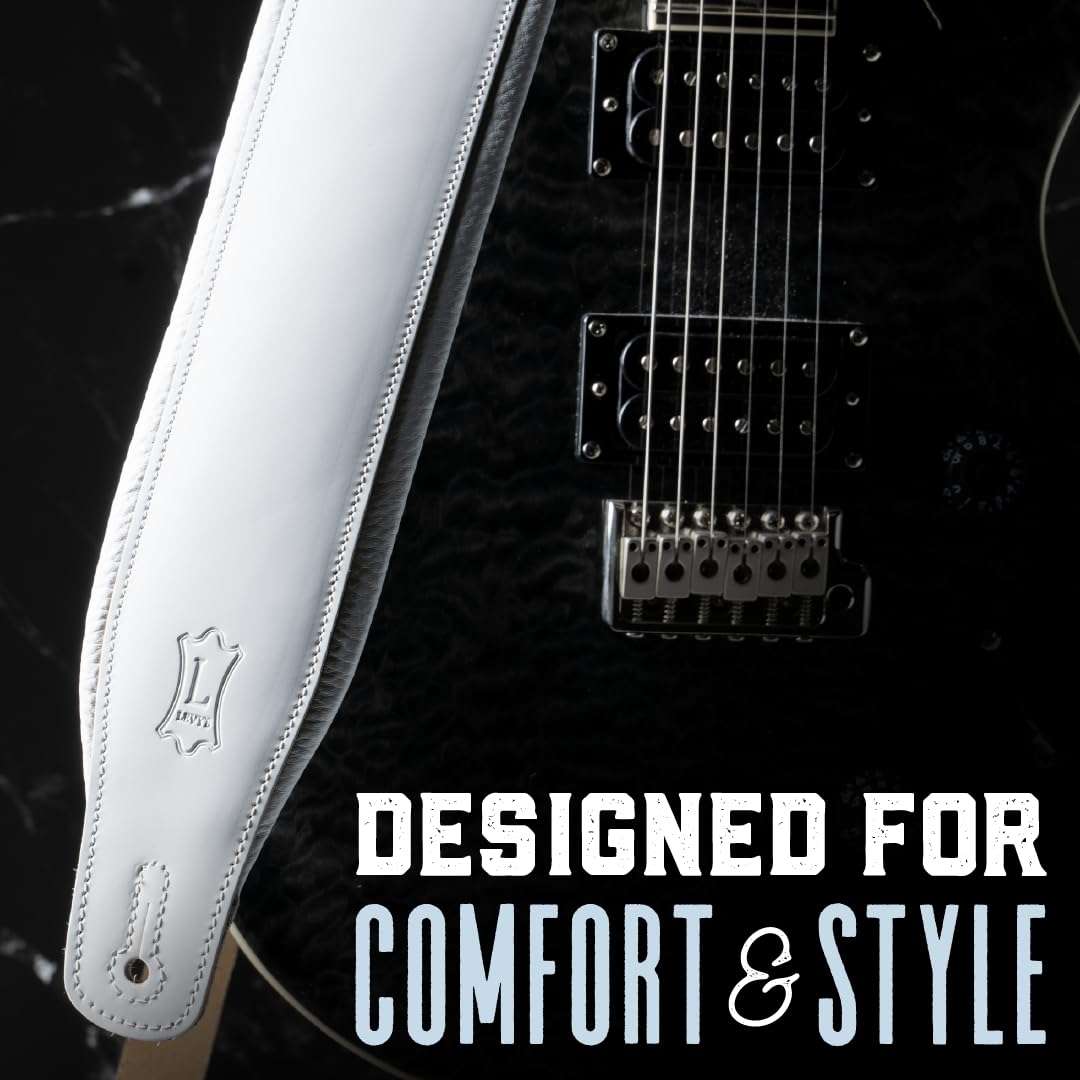 Levy's 3" Panda Top Grain Leather Guitar Strap