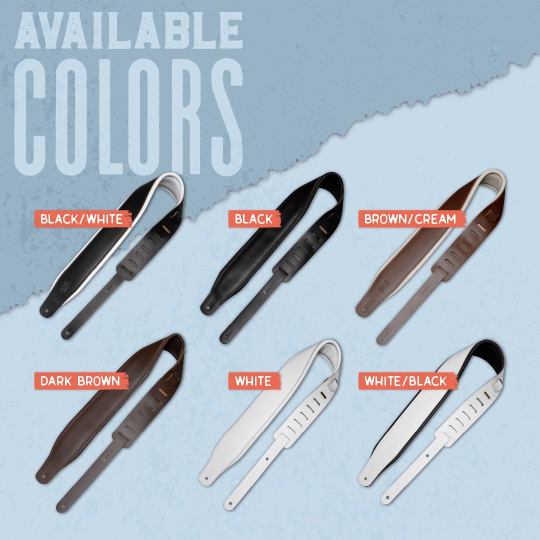 Levy's 3" Panda Top Grain Leather Guitar Strap