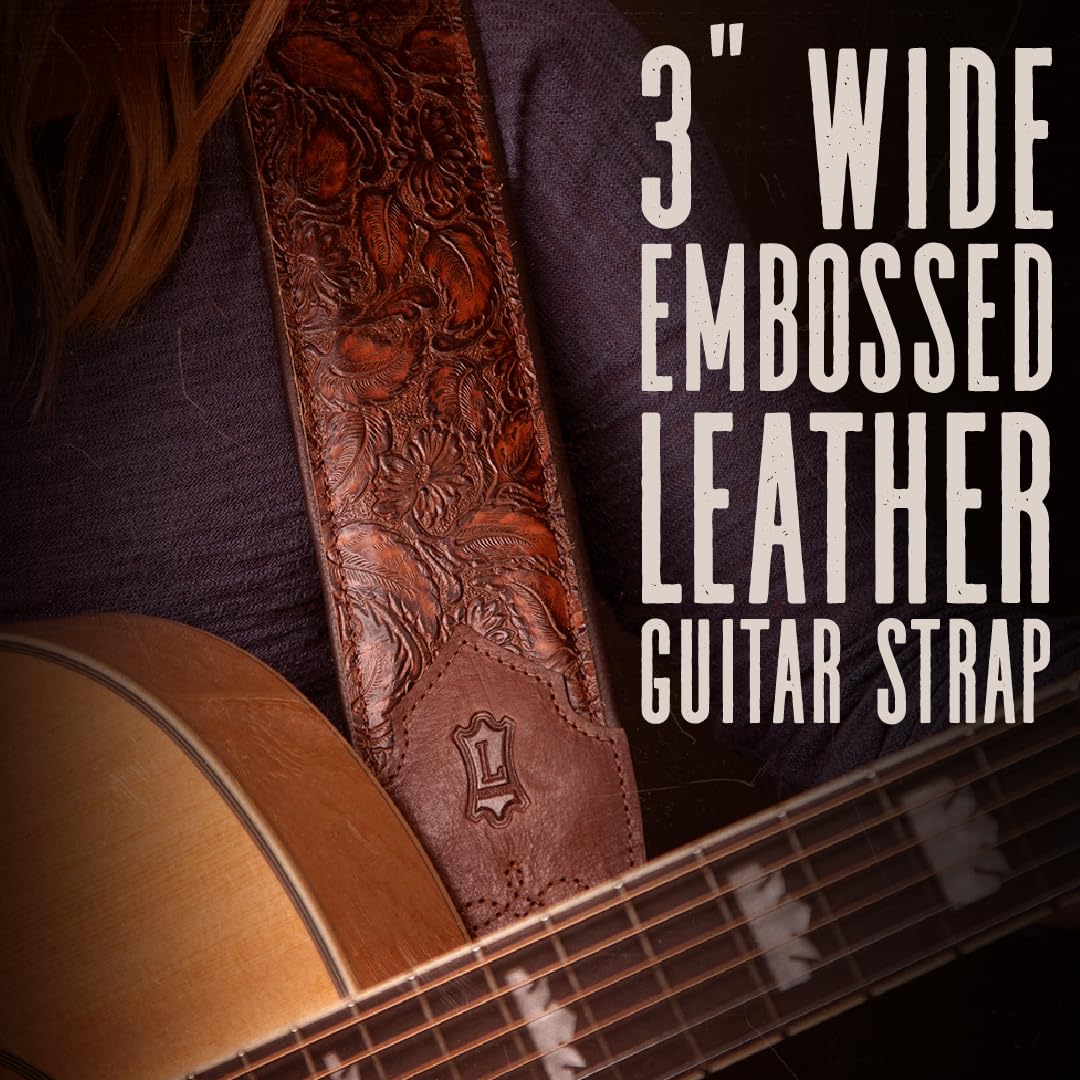 Levy's M4WP-006 3" Embossed Leather Guitar Strap - Arrowhead Bronze