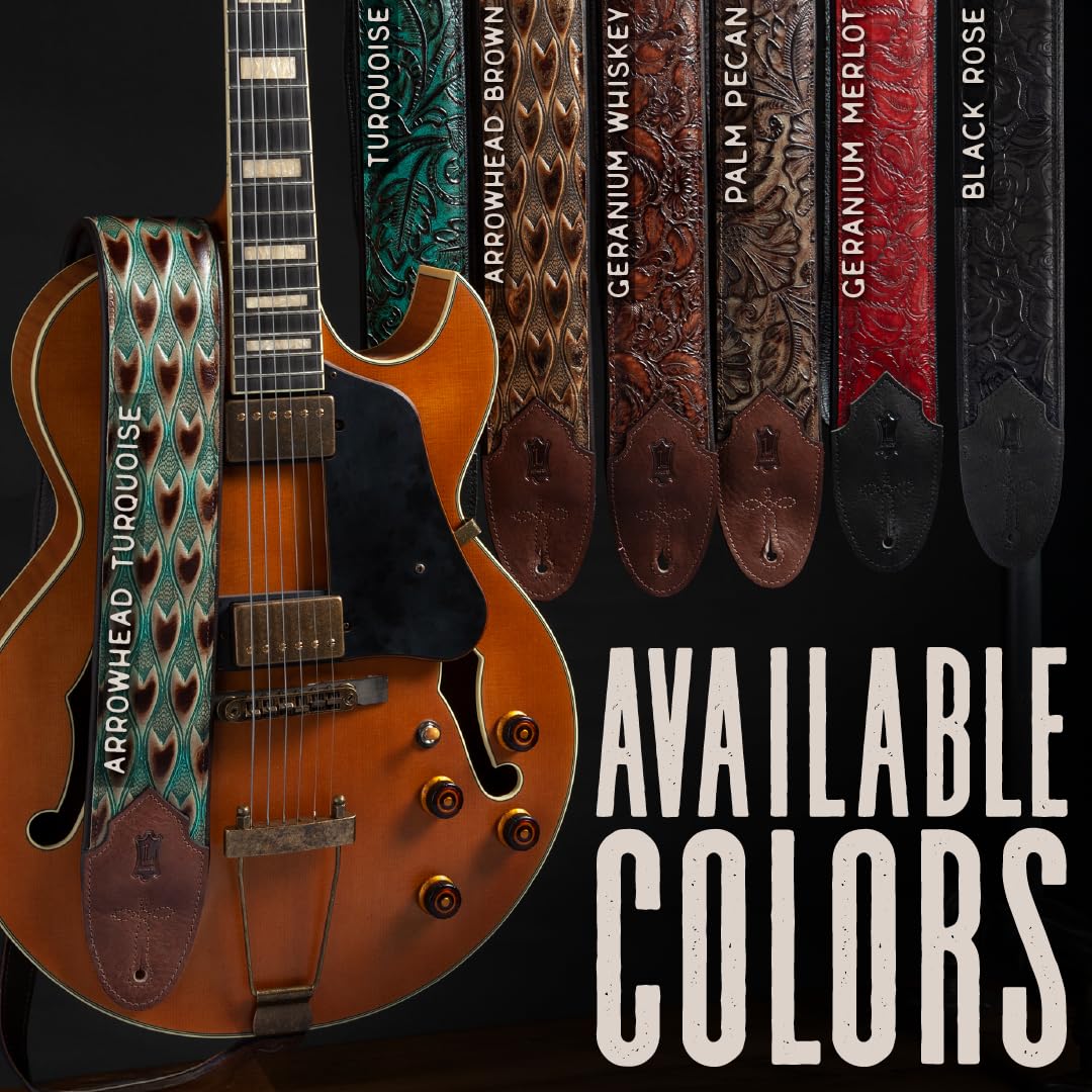 Levy's M4WP-006 3" Embossed Leather Guitar Strap - Arrowhead Bronze