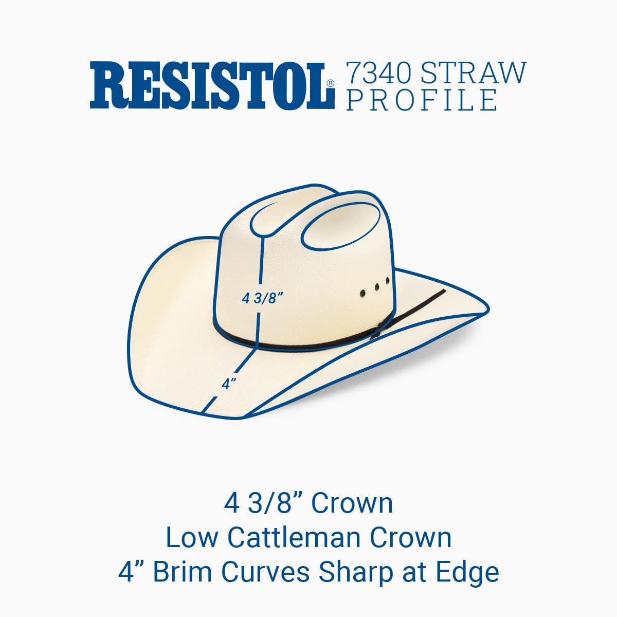 RESISTOL Denison 7X Bangora Straw Cowboy Hat Natural