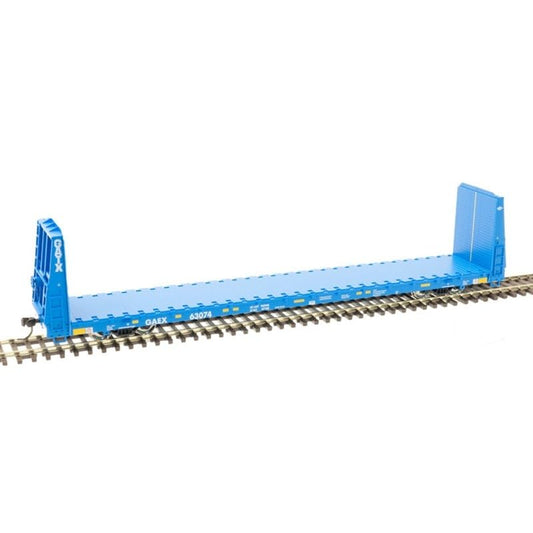 Atlas HO Scale 62' Bulkhead Flatcar General American/GAEX (Blue/White) #63081