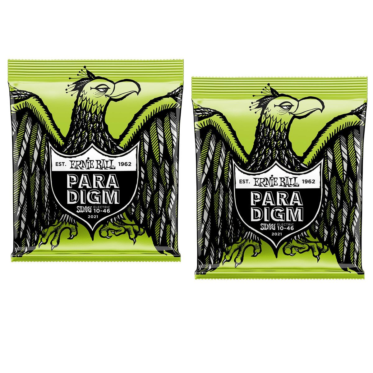 2 PACK Ernie Ball 2021 Paradigm Regular Slinky Electric Guitar Strings .010-.046