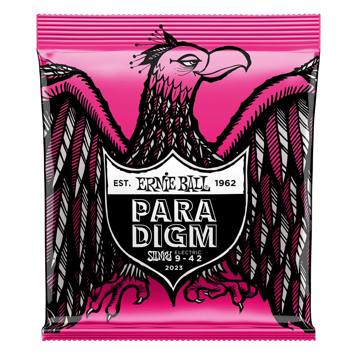6 PACK Ernie Ball 2023 Paradigm Electric Guitar Strings, Super Slinky (9-42)