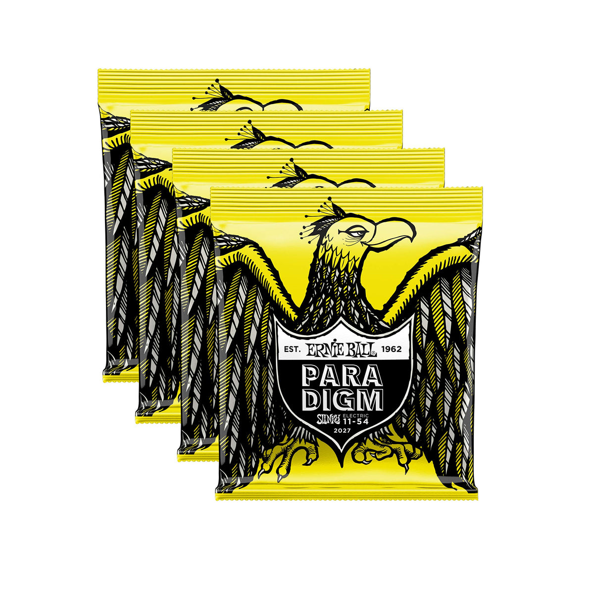 4 PACK Ernie Ball 2027 Paradigm Electric Guitar String Beefy Slinky (11-54)