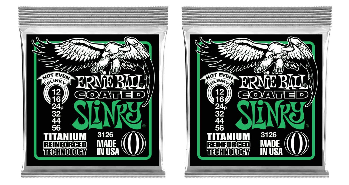 Ernie Ball Coated Not Even Slinky Electric Guitar Strings, Lot of 2 Sets, P03126 ^2