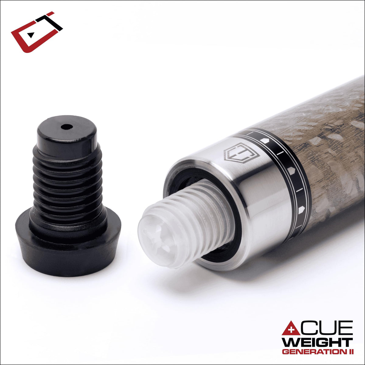 Cuetec Cynergy Carbon Fiber Truewood Sycamore II Pool Cue 11.8 Leather Wrap