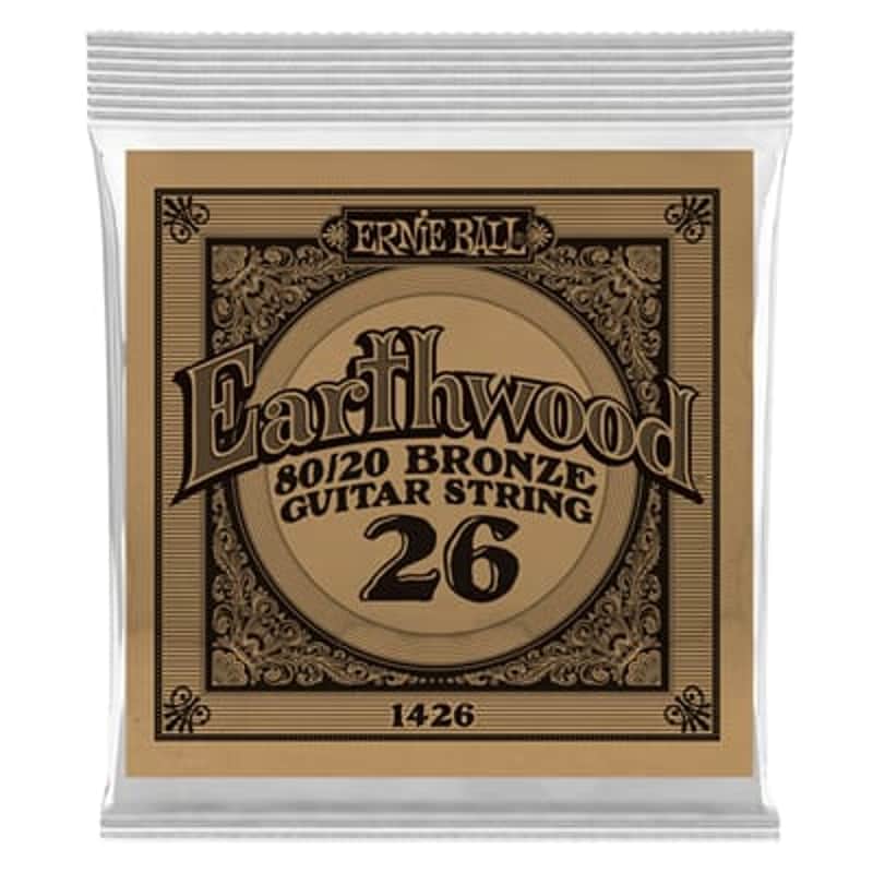 Ernie Ball P01426 .026 6 PACK! Earthwood 80/20 Bronze Acoustic Guitar String