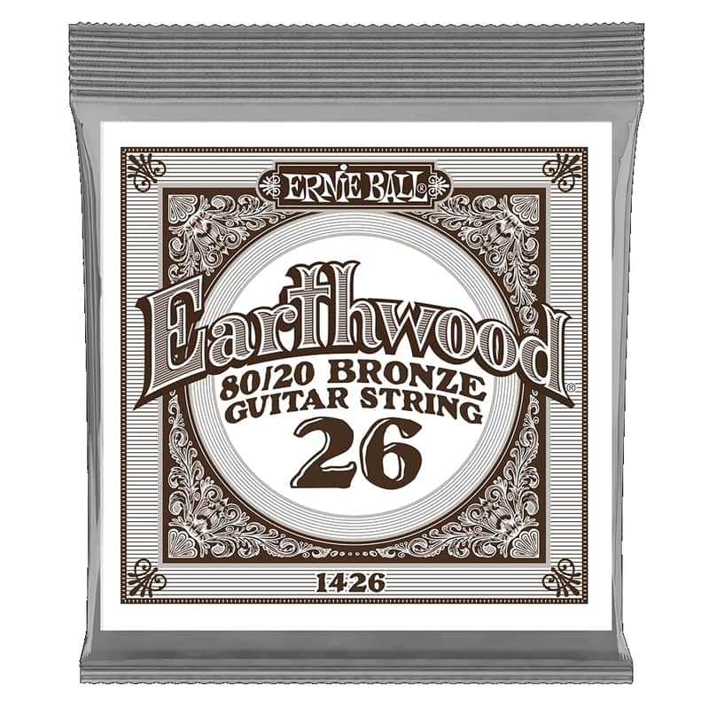 Ernie Ball P01426 .026 6 PACK! Earthwood 80/20 Bronze Acoustic Guitar String