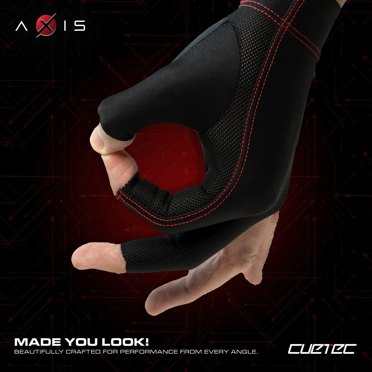 Cuetec Axis Billiard Glove - Fits Left Hand (Small)