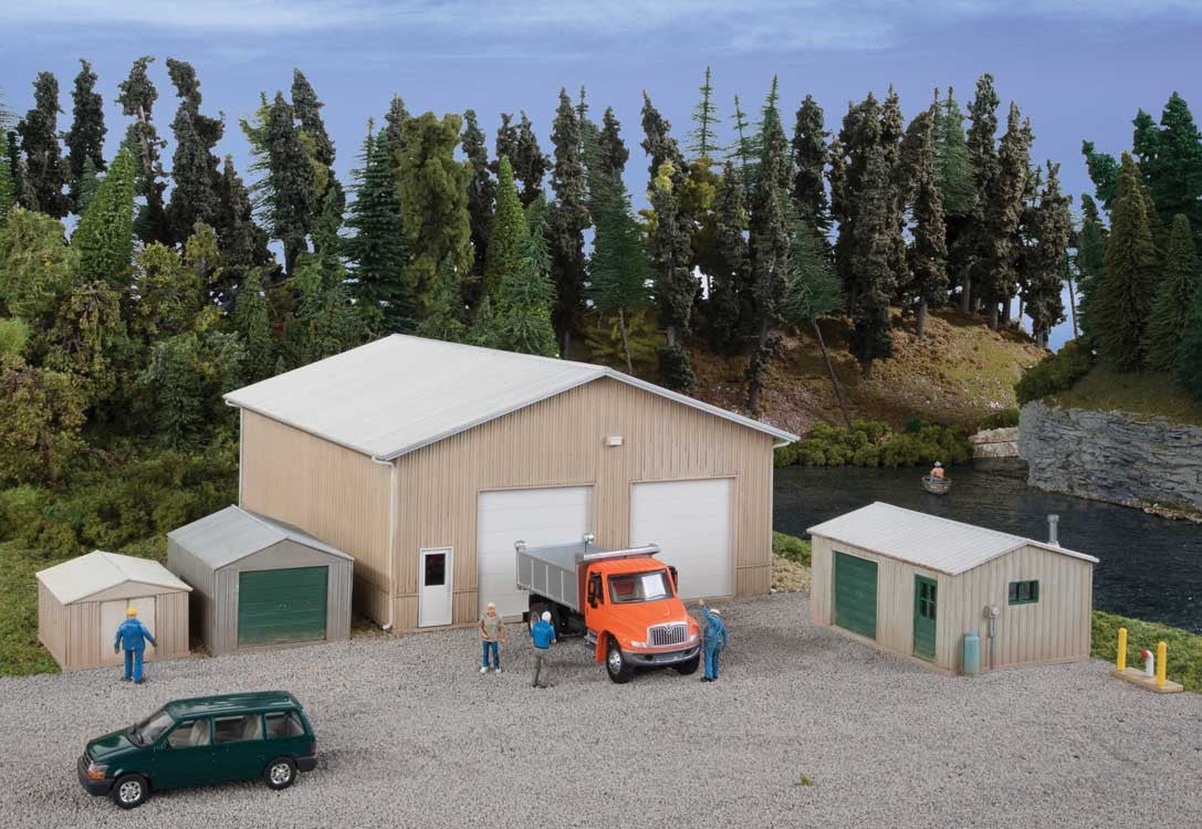 Walthers Cornerstone HO Scale Building/Structure Kit Pole Barn and Sheds