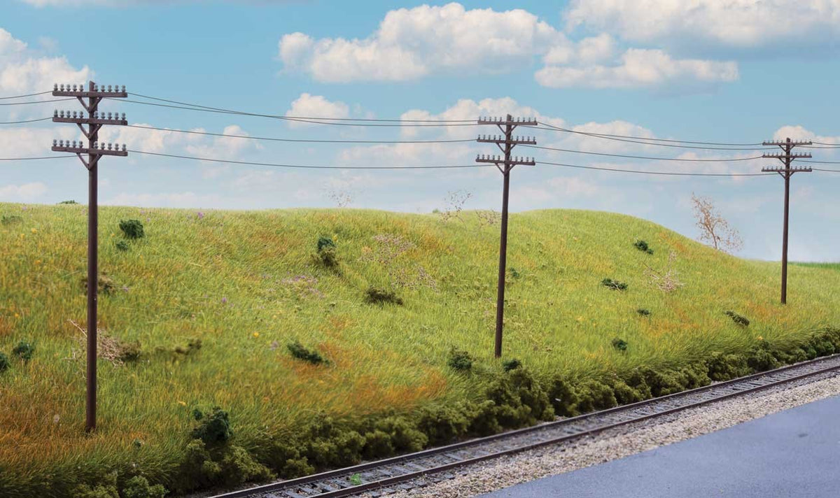 Walthers SceneMaster HO Scale Scenery - Telegraph Poles & Cross Arms Kit (10-Pk)