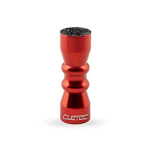 Cuetec 3-in-1 Bowtie Cue Tip Tool with Scuffer, Shaper, Pool Aerator, Red - Portable Aluminum Snooker Tip - Premium Billiard and Pool Accessories