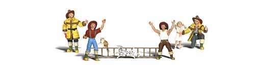 Woodland Scenics HO Scale Scenic Accents Figures/People Firemen to The Rescue(4)