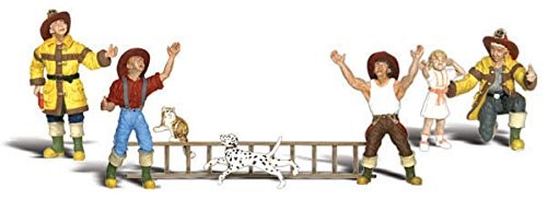 Woodland Scenics HO Scale Scenic Accents Figures/People Firemen to The Rescue(4)