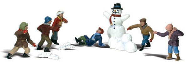 Snowball Fight HO Scale Woodland Scenics