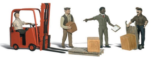 Workers W/Forklift HO Scale Woodland Scenics