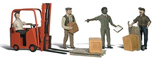 Workers W/Forklift HO Scale Woodland Scenics
