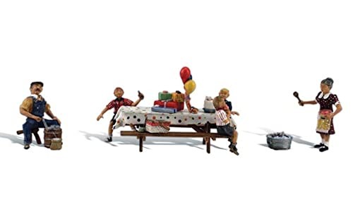 Backyard Birthday (5 Figures & Accessories) HO Scale Woodland Scenics