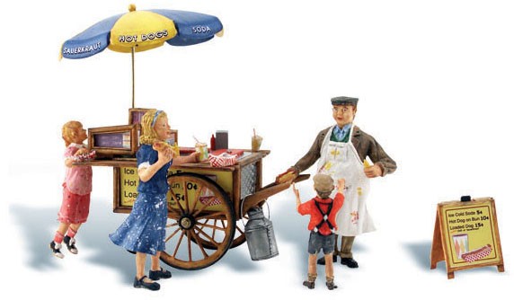 Wally's Weiner Wagon (Hotdog Wagon & 4 Figures)