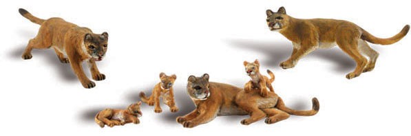 Cougars & Cubs (3 ea) HO Scale Woodland Scenics