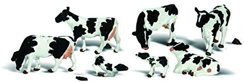 Woodland Scenics O Scale Scenic Accents Figures/Animal Set Holstein Cows (7)