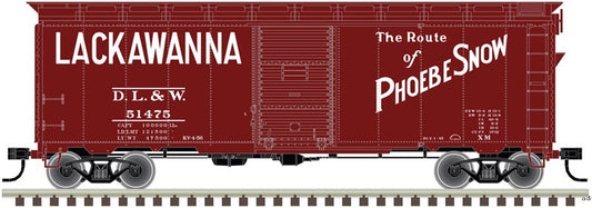 Atlas HO Scale 1937 AAR 40' Boxcar (Kit) Delaware, Lackawanna & Western #51475
