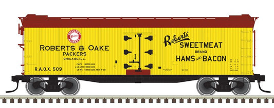 Atlas O Scale 40' Rebuilt Wood Reefer (3-Rail) Roberts and Oake #505