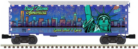 Atlas O Scale 40' PS-1 Boxcar/LED Lights (3-Rail) Independence Day/July 4th 2022