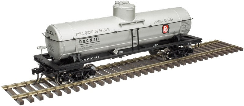 Atlas O Scale ACF Type 27 8,000-Gallon (2-Rail) Philadelphia Quartz/PQCX #108