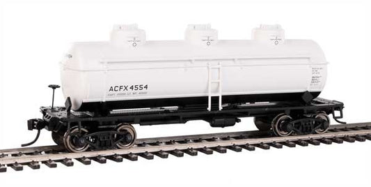 Walthers HO Scale 36' 3-Dome Tank Car ACFX (White/Black Lettering) #4554