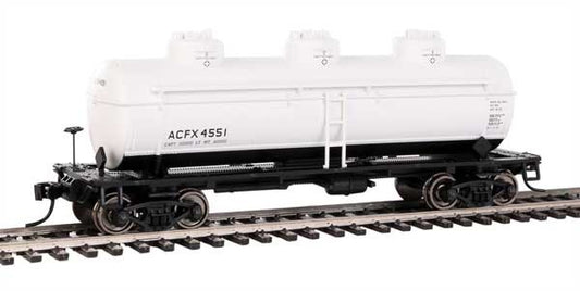 Walthers HO Scale 36' 3-Dome Tank Car ACFX (White/Black Lettering) #4551