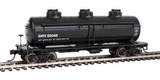 Walthers HO Scale 36' 3-Dome Tank Car GATX (Black/White Lettering) #50045
