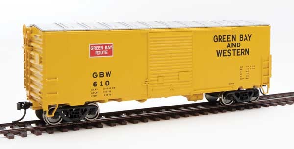 Walthers HO Scale 40' ACF Modern Boxcar/8' Door Green Bay & Western/GBW #610
