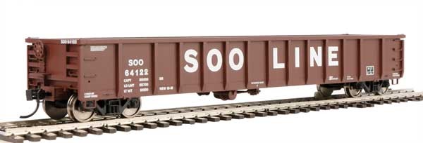 Walthers HO Scale 53' Railgon Gondola Soo Line (Oxide/White/Large Name) #64122