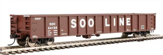 Walthers HO Scale 53' Railgon Gondola Soo Line (Oxide/White/Large Name) #64122