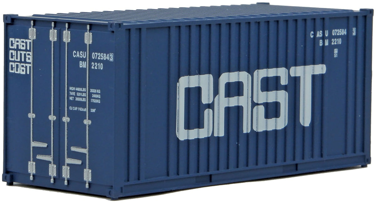 Walthers HO Scale 20' Flat Panel Shipping Intermodal Container CAST (Blue)