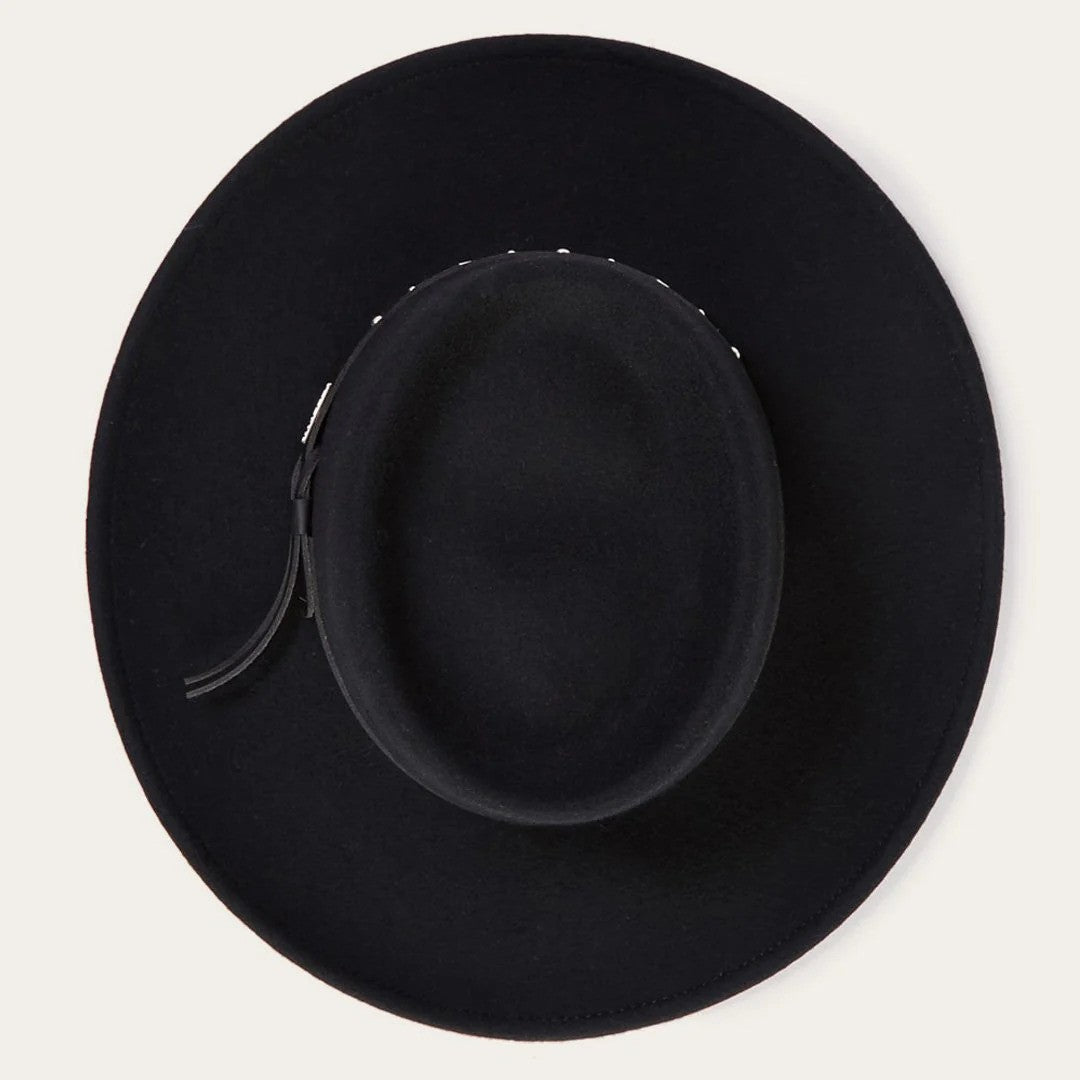Stetson Men's Hawk Crushable Wool Gambler Hat Black Large