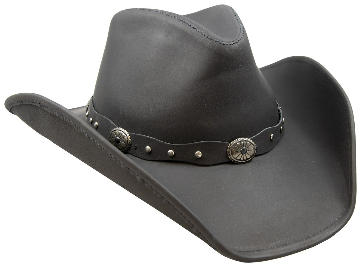 Stetson Men's Cowboy, Black Leather, Medium