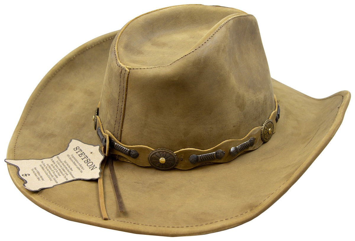 Stetson Roxbury Shapeable Leather Cowboy Western Hat, Rust, X-Large