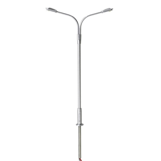 Atlas N Scale Double-Arm Streetlight 3-Pack with Warm White LED (Silver)