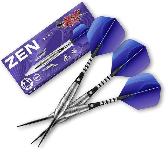 Shot Darts Metal Tip Zen Budo (23g/ 24g/ 26g) 80% Tungsten Center   Balanced Bomber Shape Perfect for Beginner Handcrafted Professional Darts   & Flights Made in New Zealand Metal Tips for Dart Board