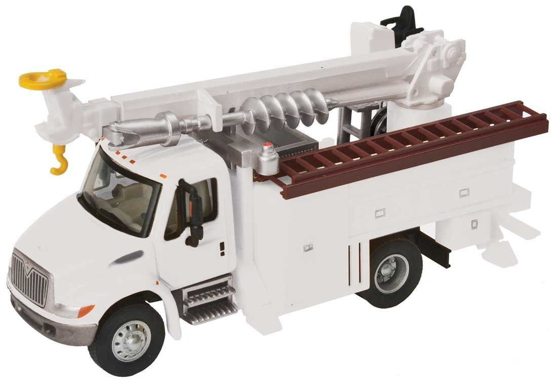 INTERNATIONAL(R) 4300 UTILITY TRUCK W/DRILL - ASSEMBLED -- WHITE W/UTILITY COMPANY DECALS