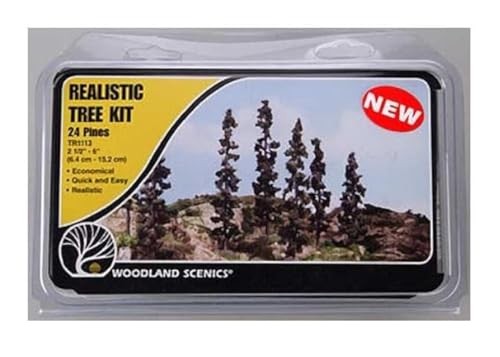 Woodland Scenics WS TR1113 2.5-6 in. Forest Green Pines 24-Kit