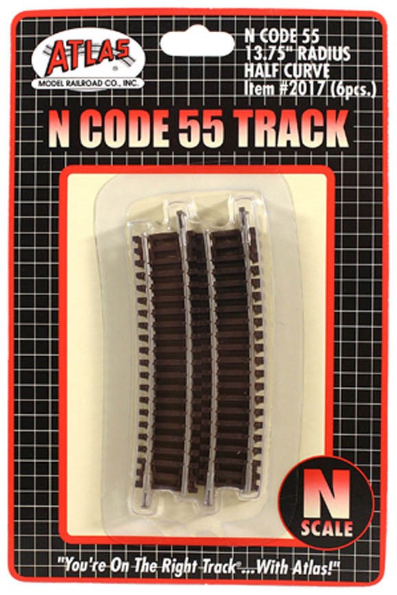 Atlas 2017 N Scale Code 55 13.75" Radius Half Curve