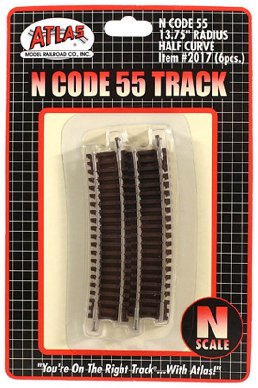 Atlas 2017 N Scale Code 55 13.75" Radius Half Curve